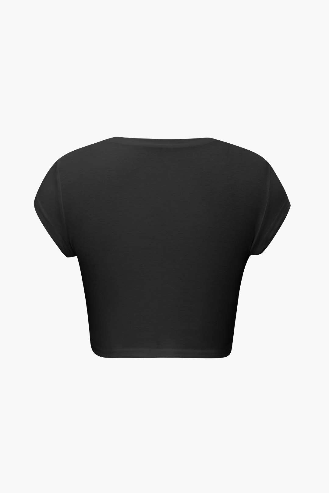 Hands Print Round Neck Crop T-shirt