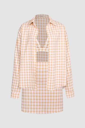 Checked Print Buttons Down Shirt