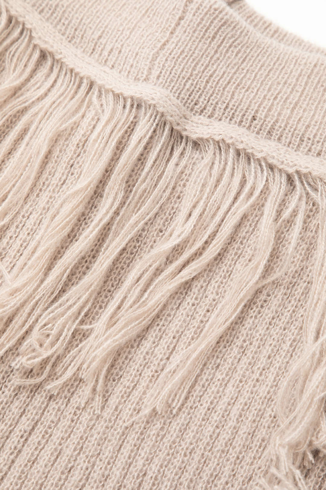 Fringe Detail Long Sleeve Knit Sweater And Knit Pants Set