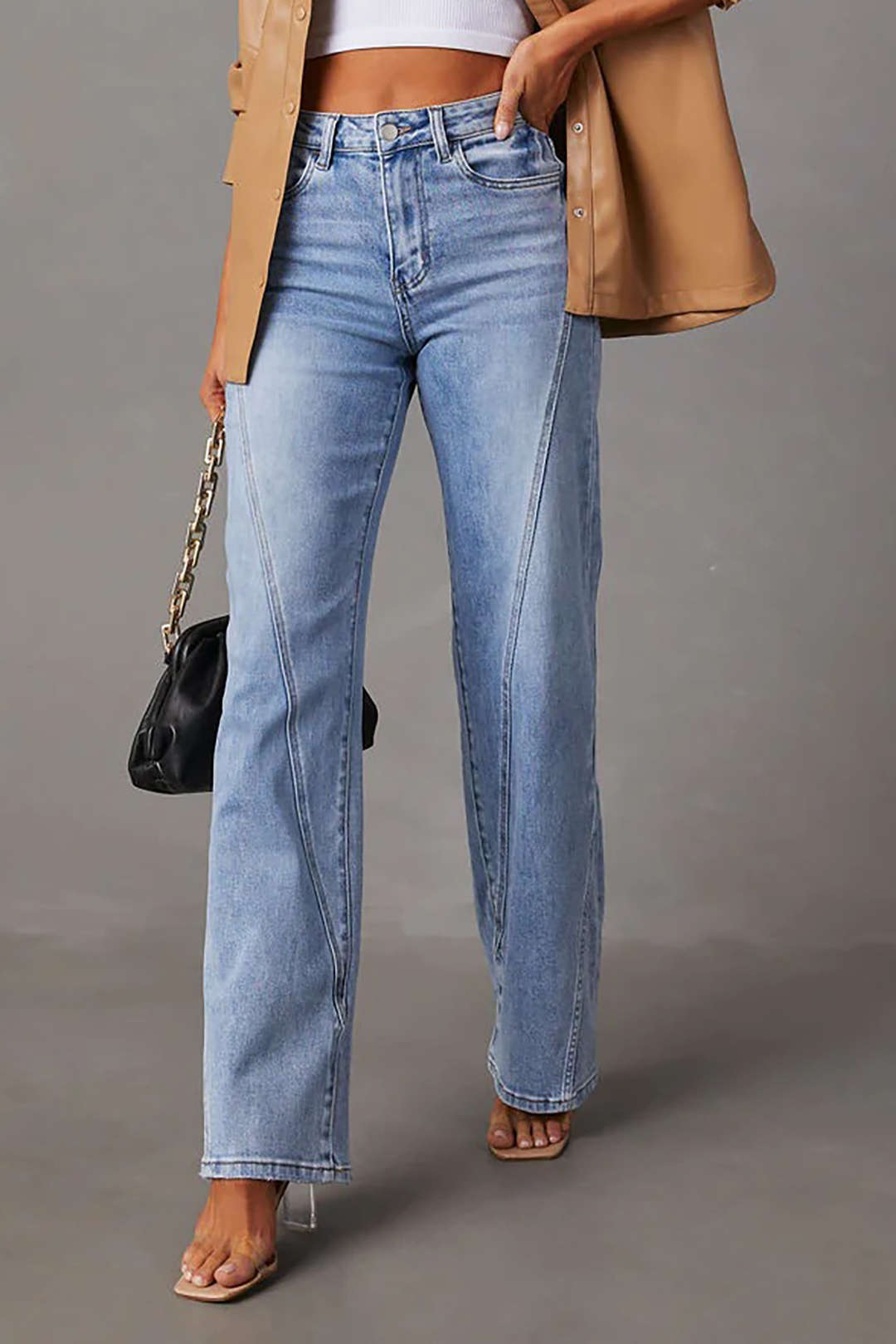 Faded Straight Leg Jeans