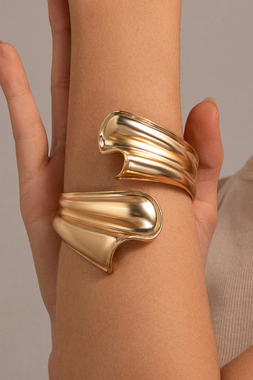 Asymmetrical Pleated Open Bangle