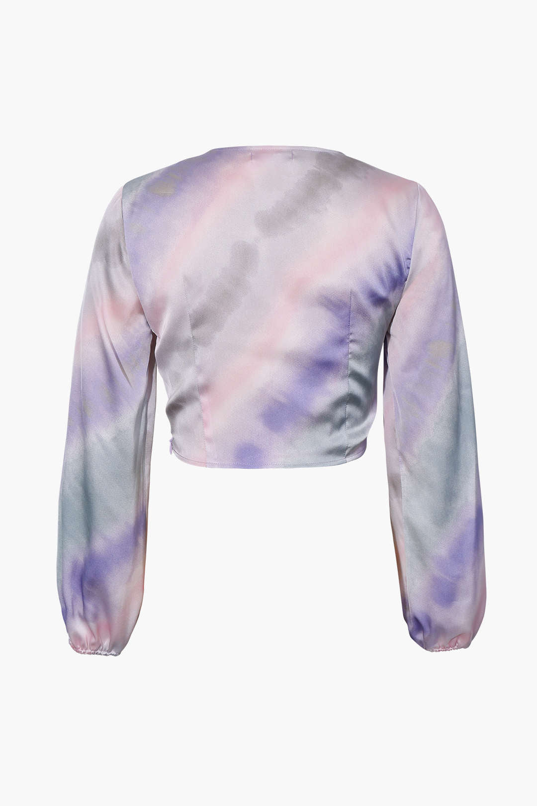 Tie Dye Satin Long Sleeve Top