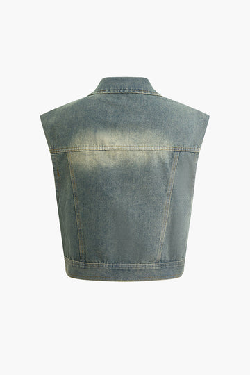 Faded Denim Vest