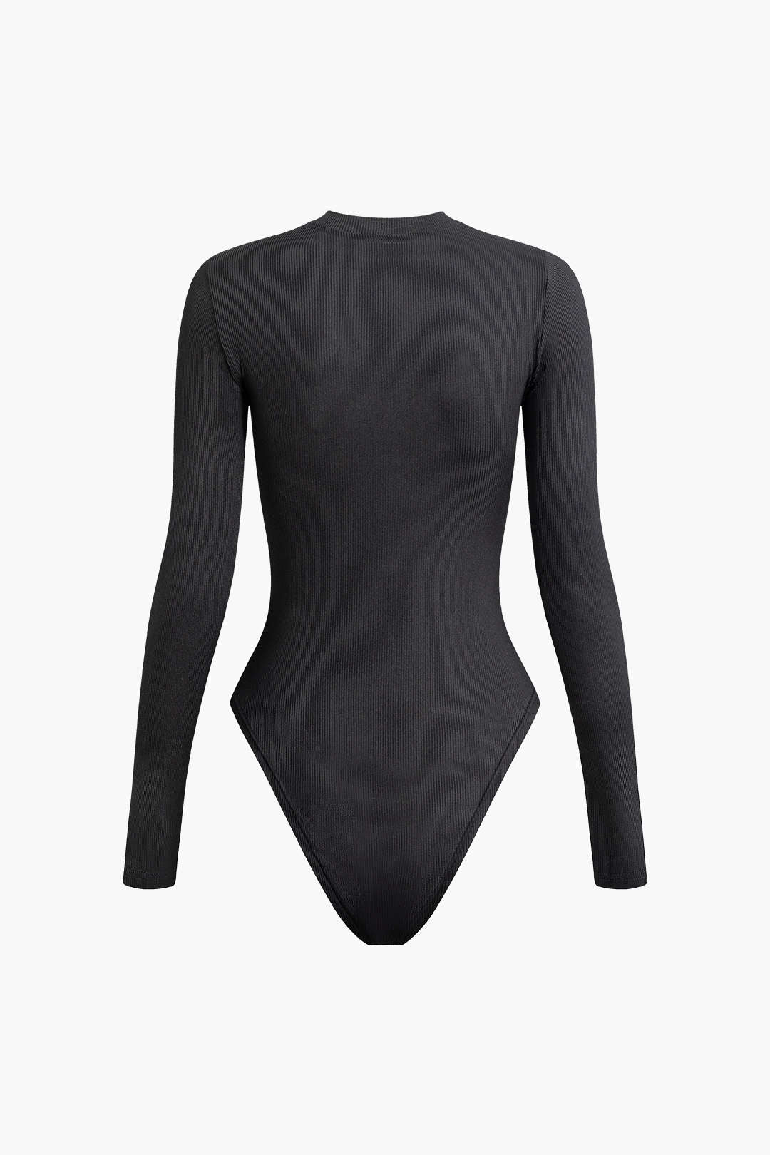 Solid Round Neck Long Sleeve Bodysuit