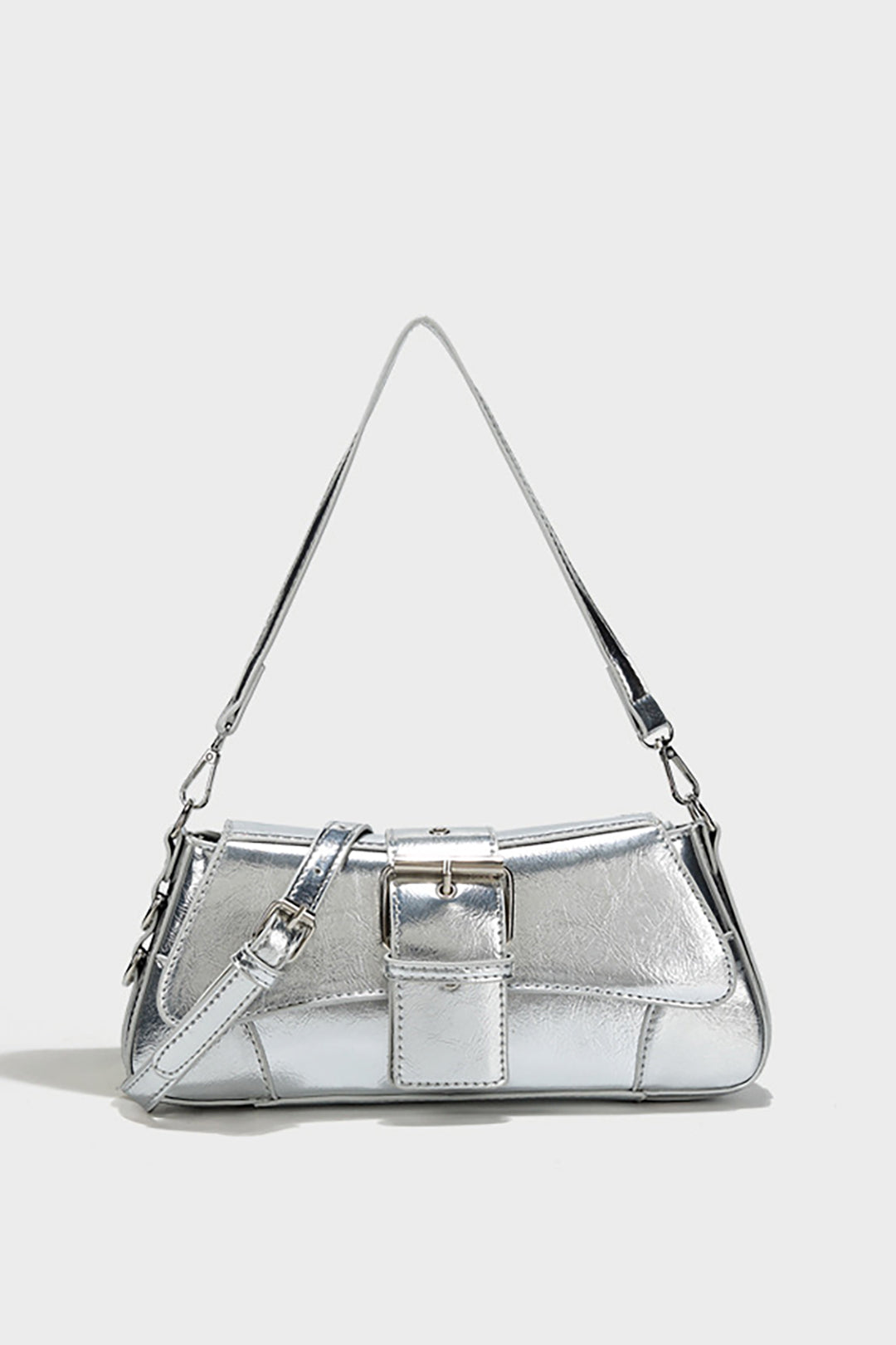 Metallic Buckle Shoulder Bag