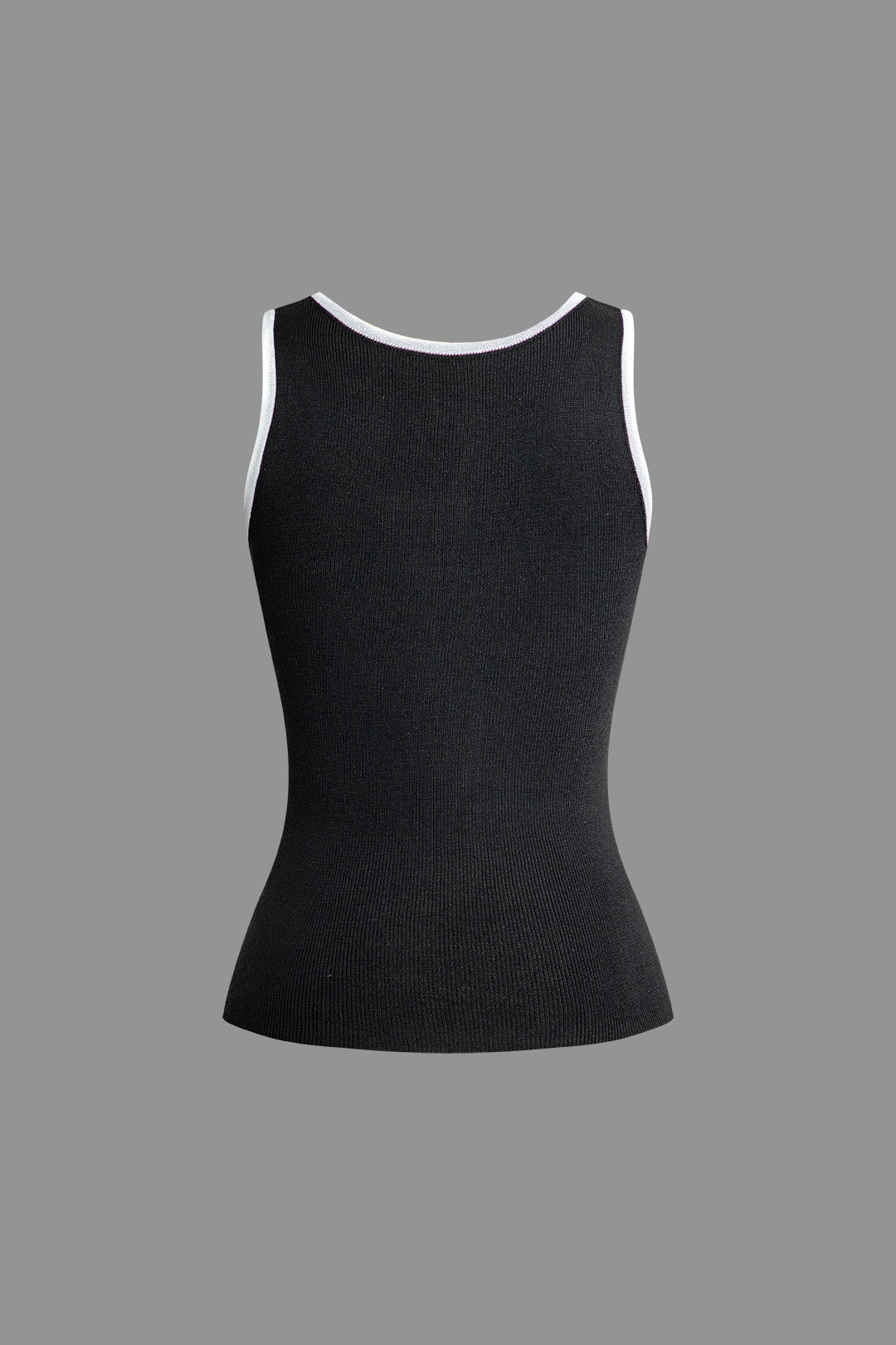 Contrast Binding Round Neck Tank Top