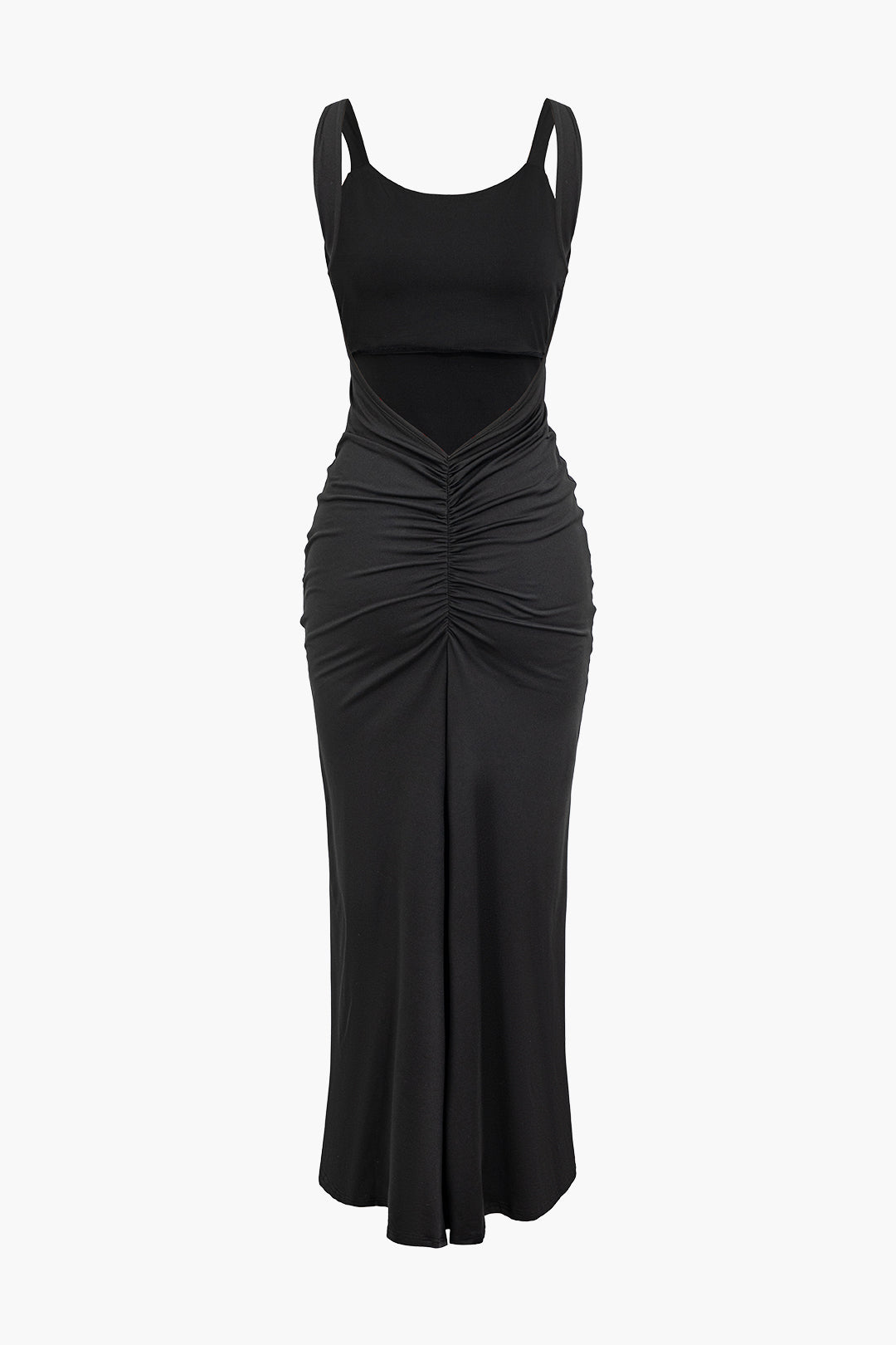 Backless Strap Ruched Maxi Dress