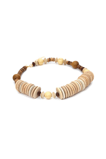 Geometric Wooden Bead Necklace