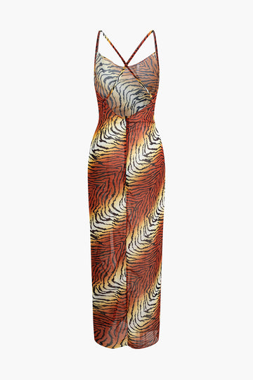 Tiger Print Cami Maxi Dress