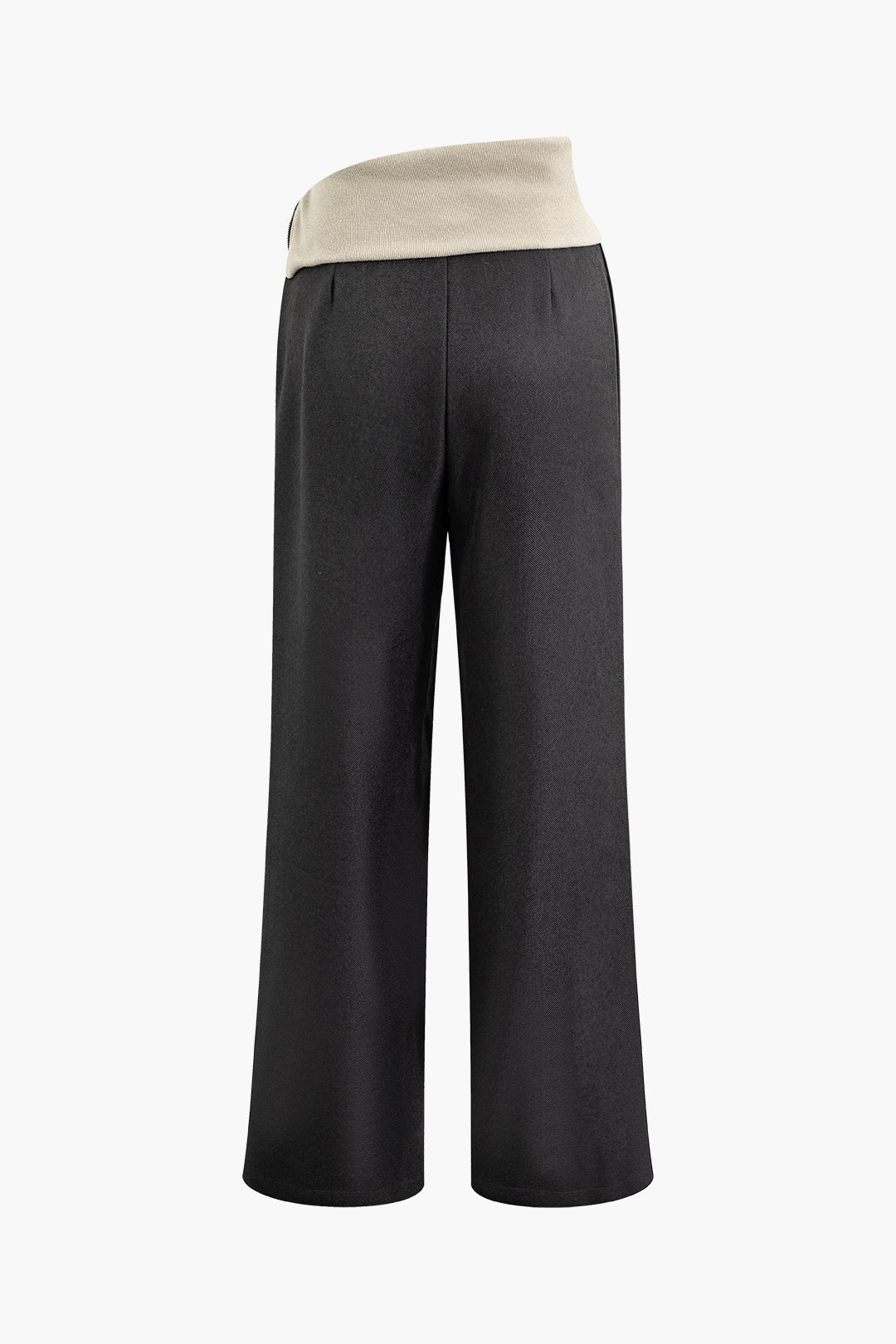 Asymmetrical Waist Straight Leg Pants