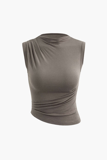 Asymmetric Ruched Tank Top