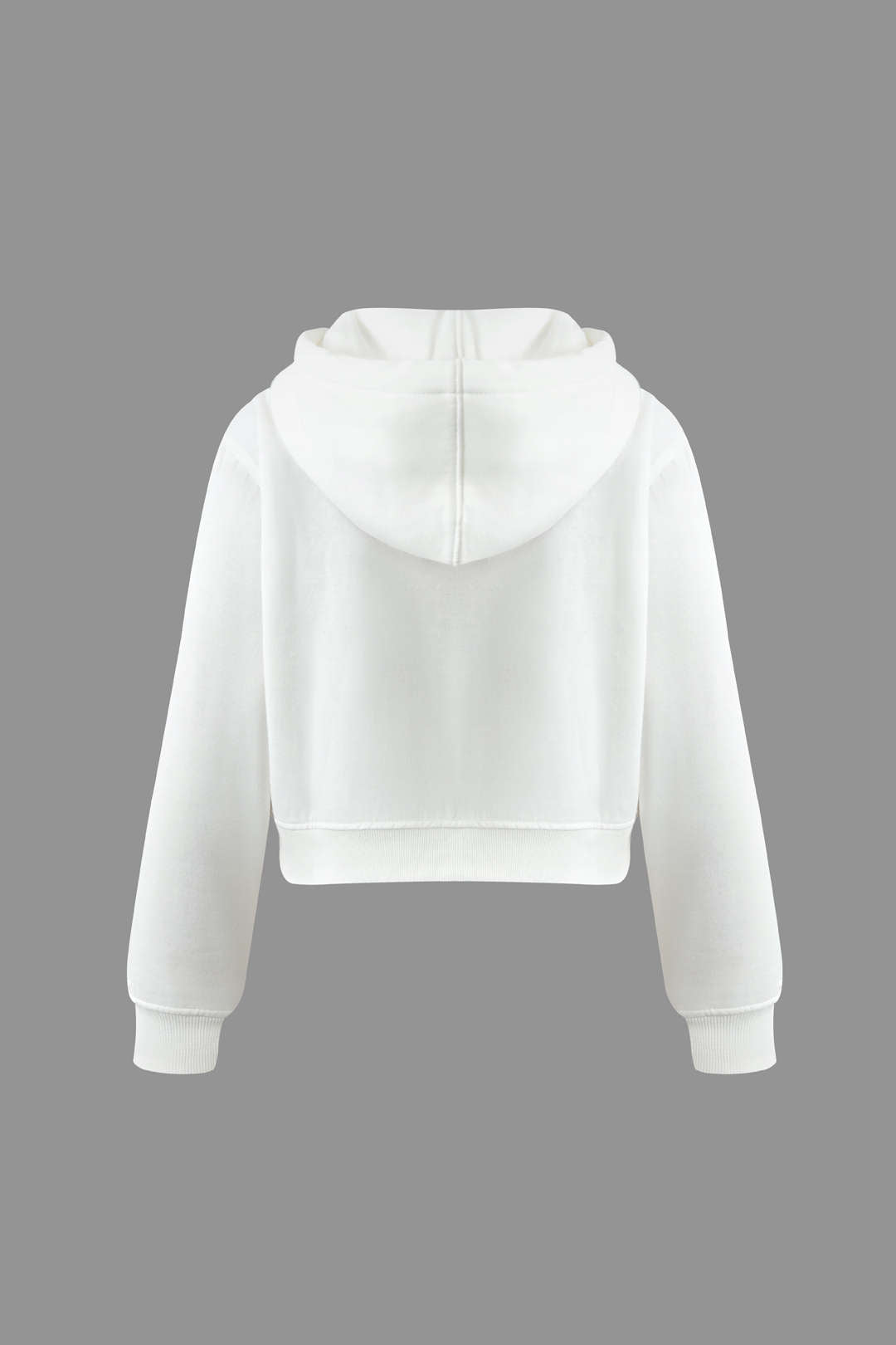 Solid Long Sleeve Drawstring Pocket Hoodie