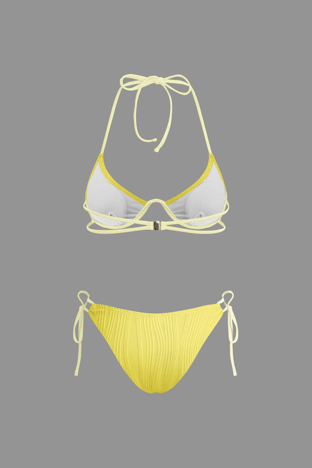 Ruched Tie Halter Bikini Set