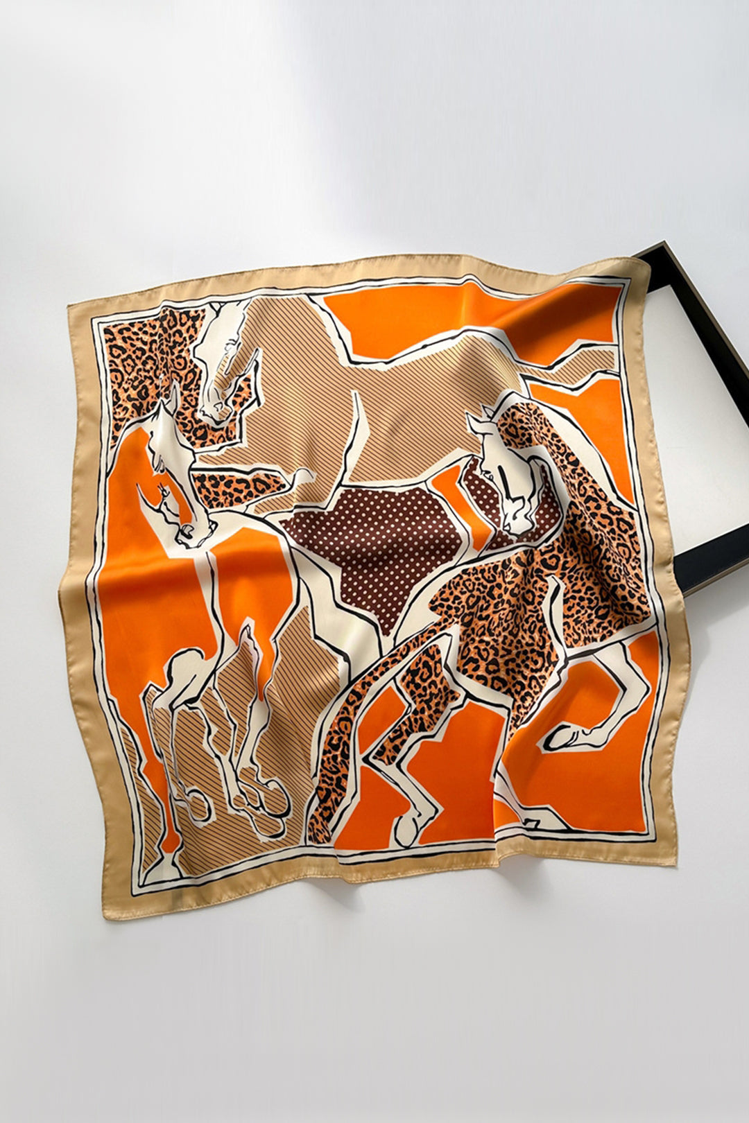 Leopard Print Eclectic Mix Pattern Silk Scarf