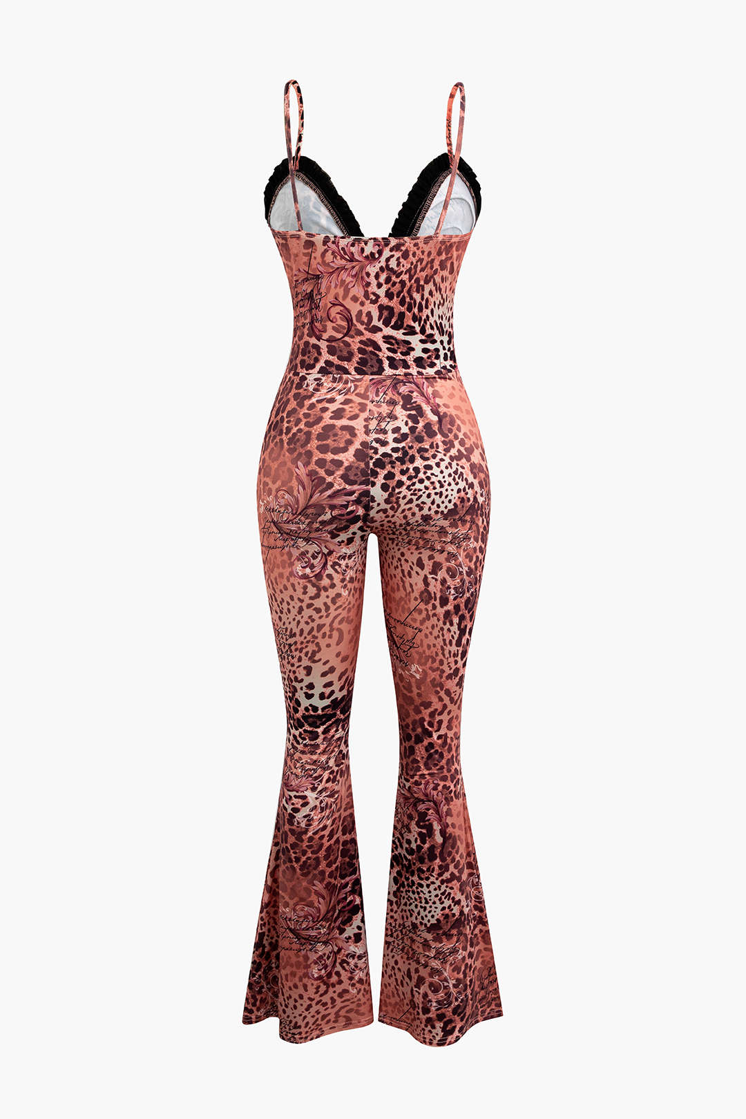 Leopard Print Slip V-neck Jumpsuit