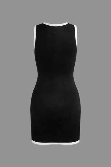 Contrast Trim Tank Mini Dress