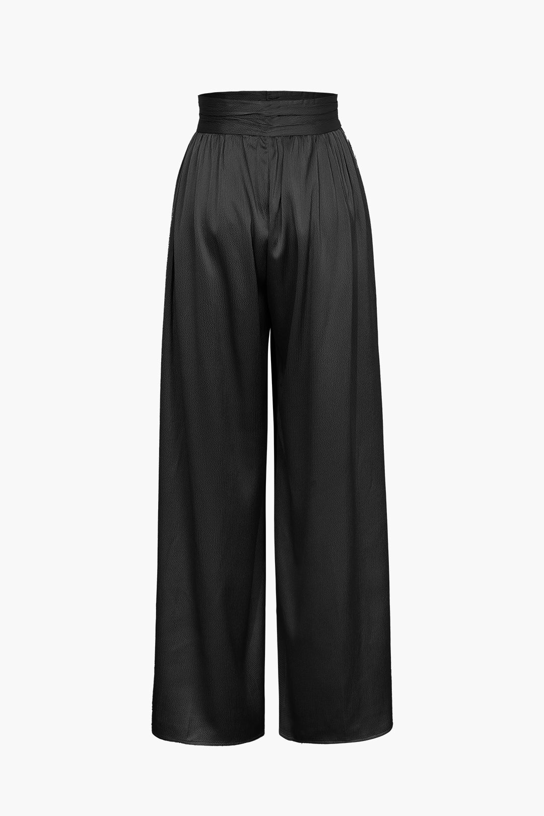 Heavy Satin High Waisted Wide Leg Pants