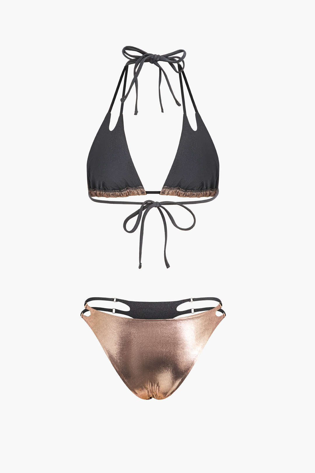 Metallic Halterneck Bikini Set