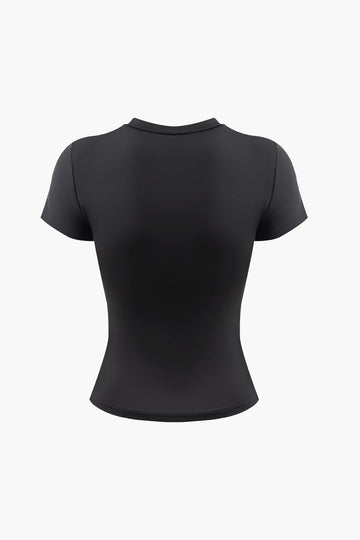 Solid Round Neck T-shirt