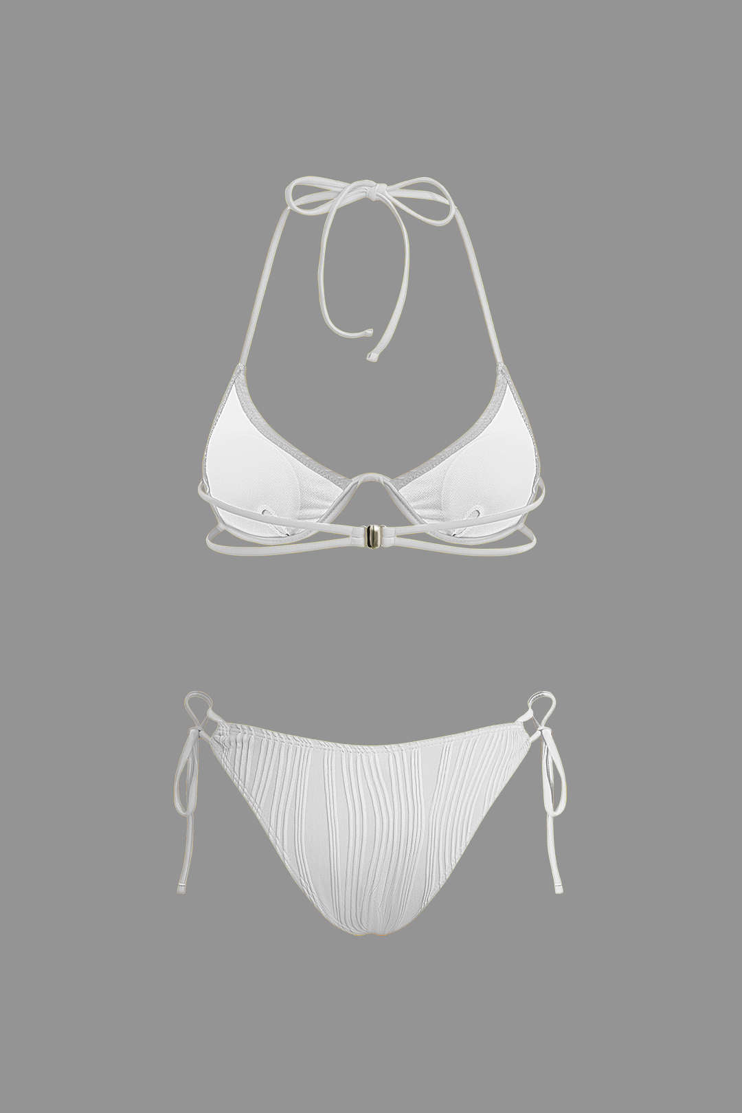 Ruched Tie Halter Bikini Set