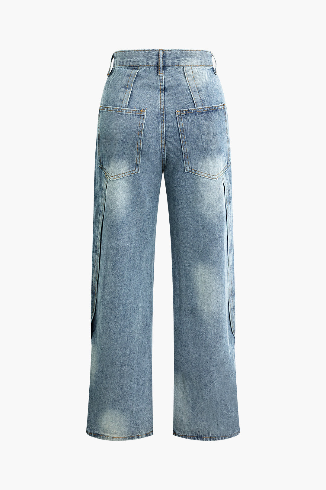 Patchwork Faded Straight Leg Jeans