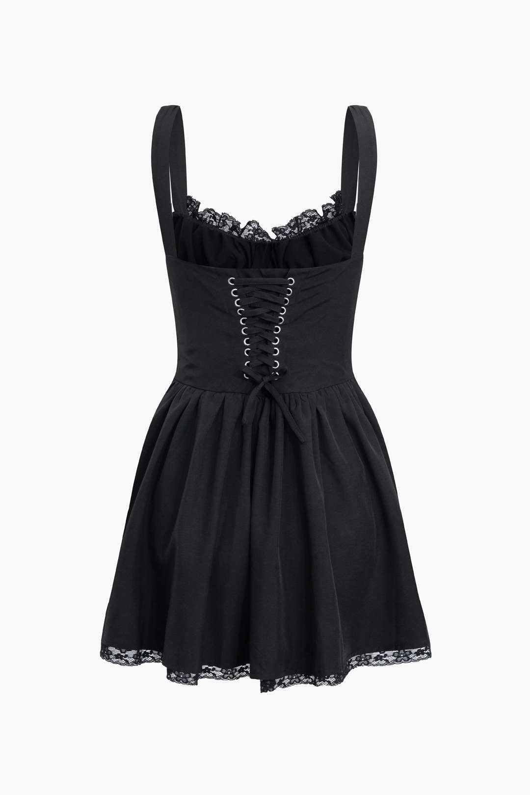 Braided Eyelet Pleated Slip Mini Dress