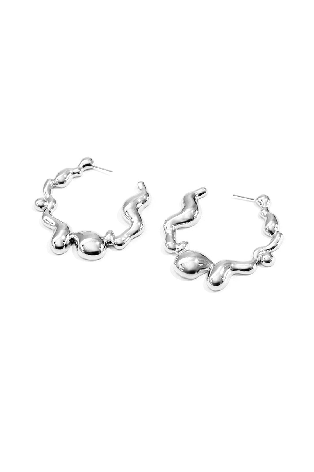 Wavy Open Hoop Earrings