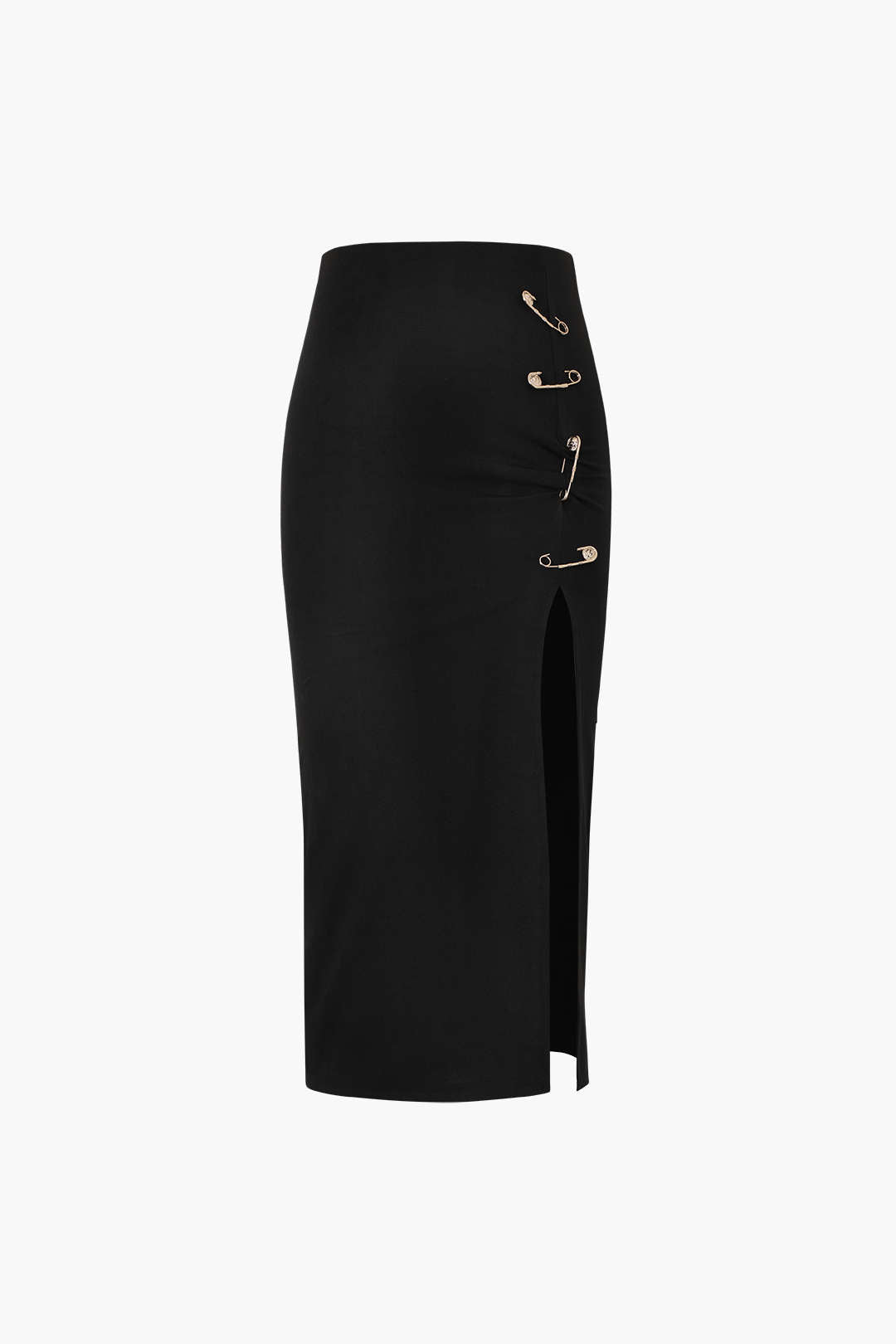 Pothook Detail Slit Midi Skirt