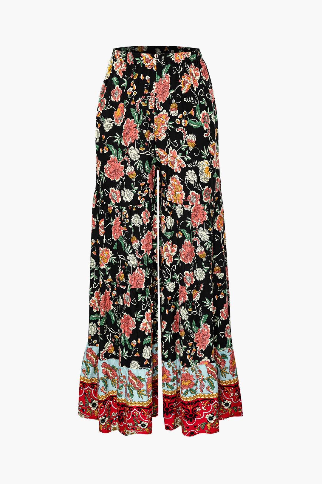 Floral Print Wide Leg Pants