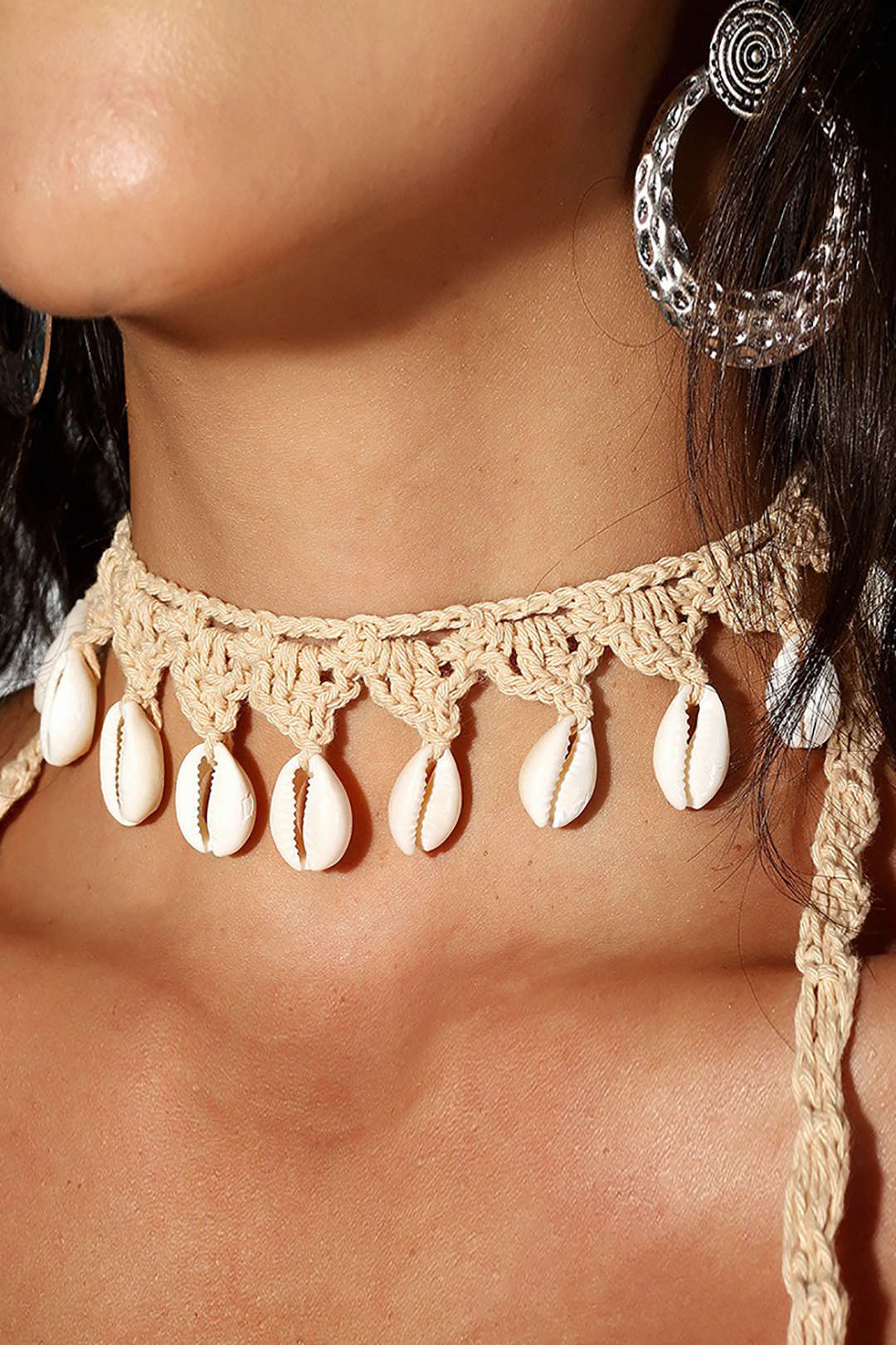 Shell Crochet Choker Necklace