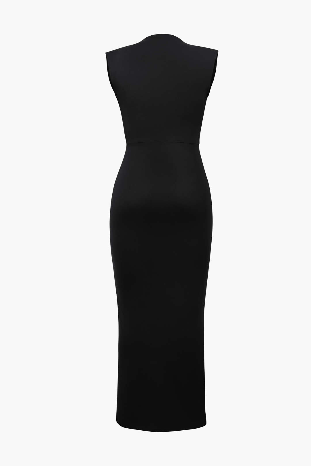 Deep V-Neck Sleeveless Midi Dress