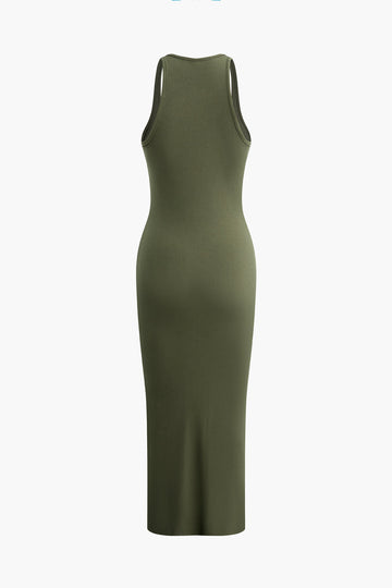 Tie Front Cut Out Midi Dress