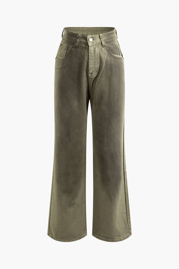 Dirty Stained Pocket Straight Leg Pants