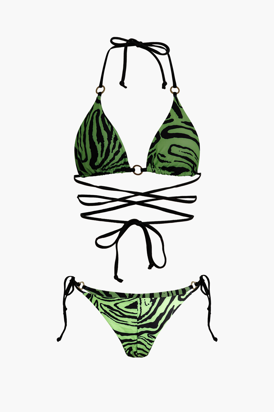 Zebra Print Halter Bikini Set