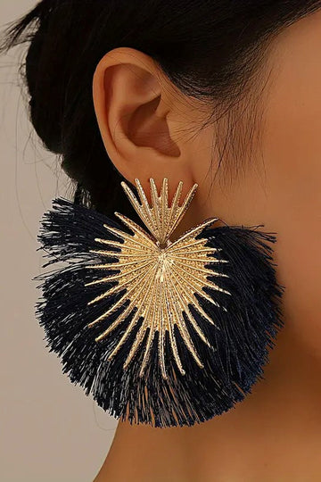 Fan-shaped Tassel Earrings