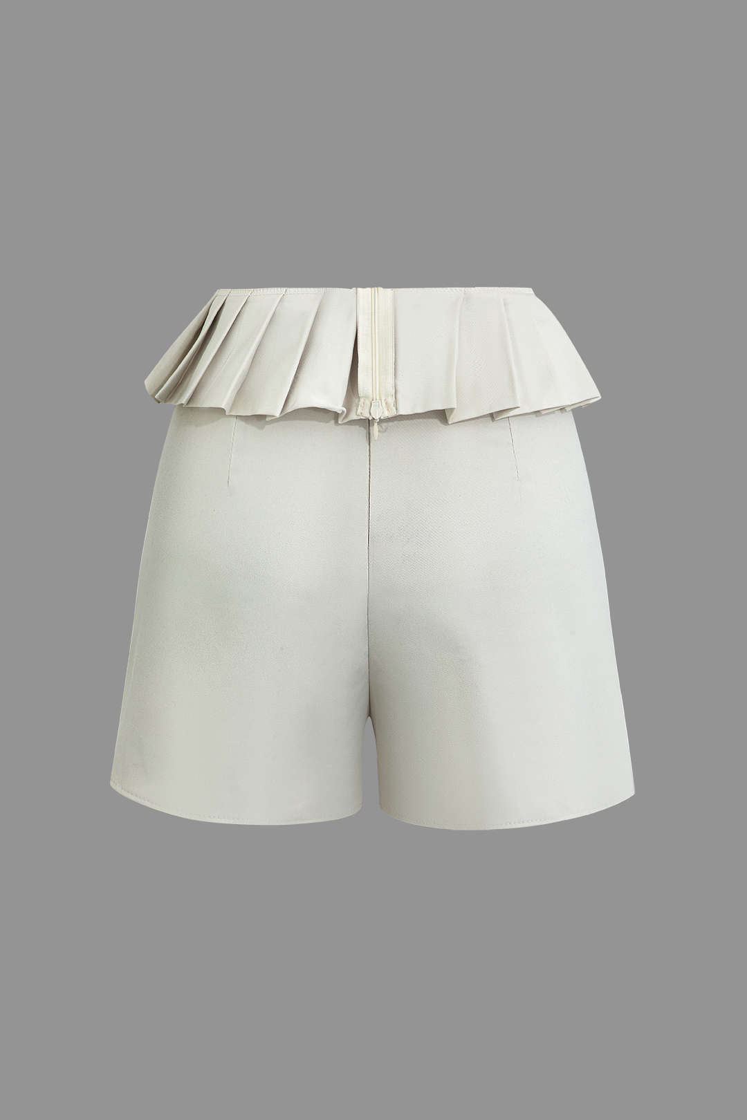 High Waist Pleated Trim Shorts