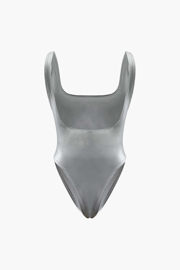 Metallic Square Neck Bodysuit