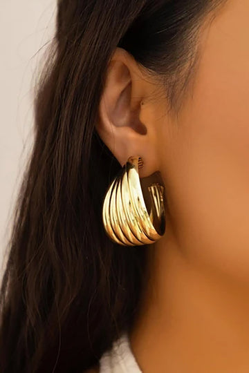 Layer Texture Metal Earrings