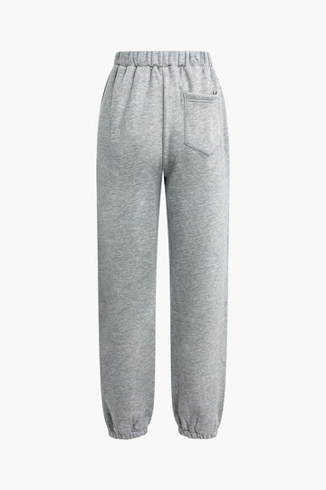 Fleece Drawstring Cuffed Sweatpants