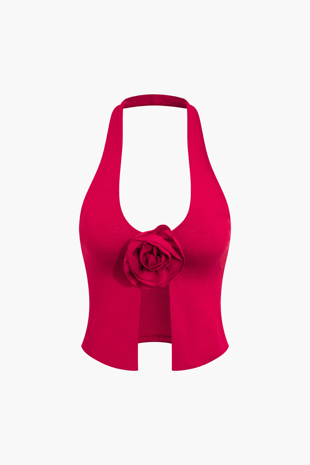 3D Flower V-neck Halter Top