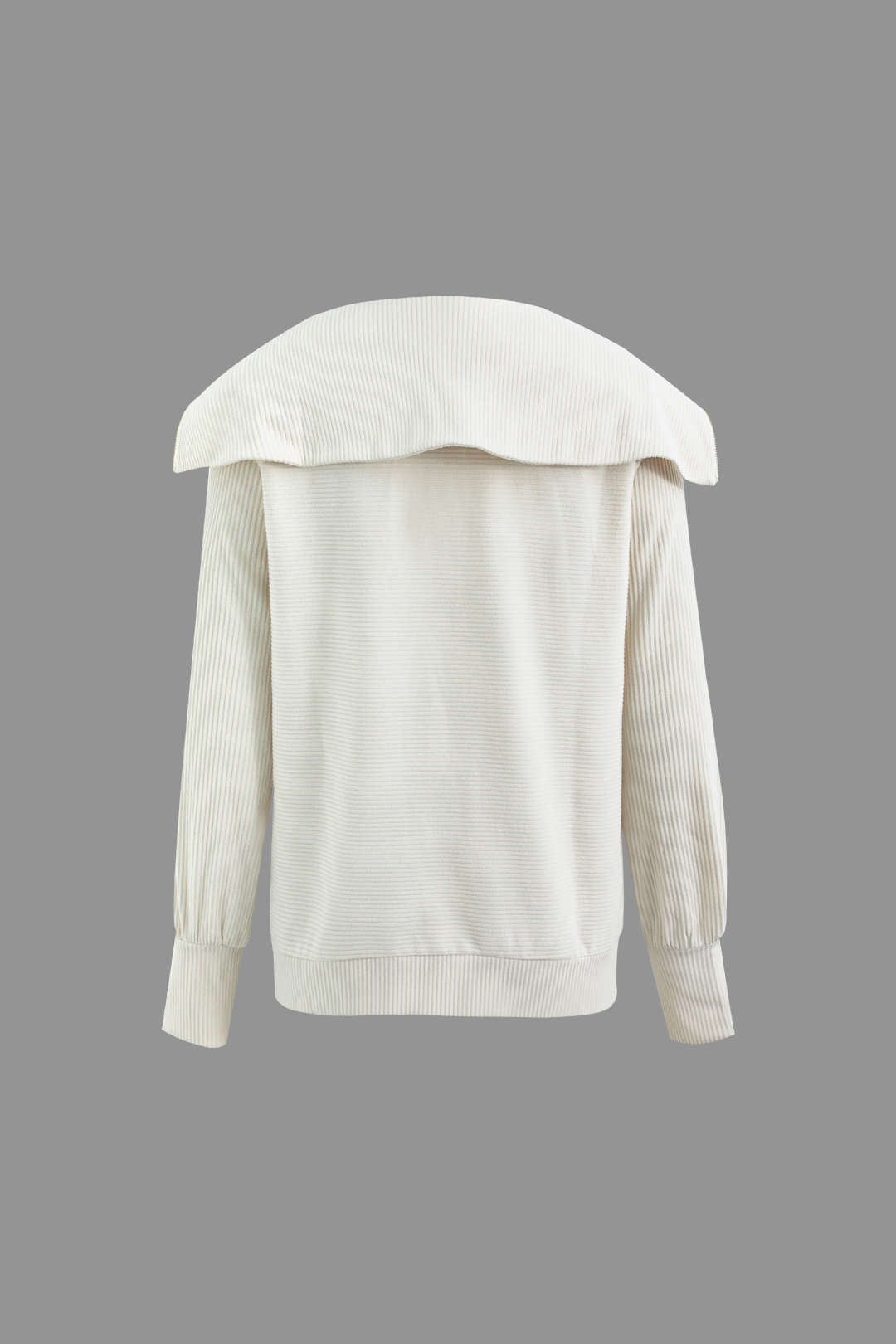 Half Zipper Lapel Long Sleeve Pullover Top