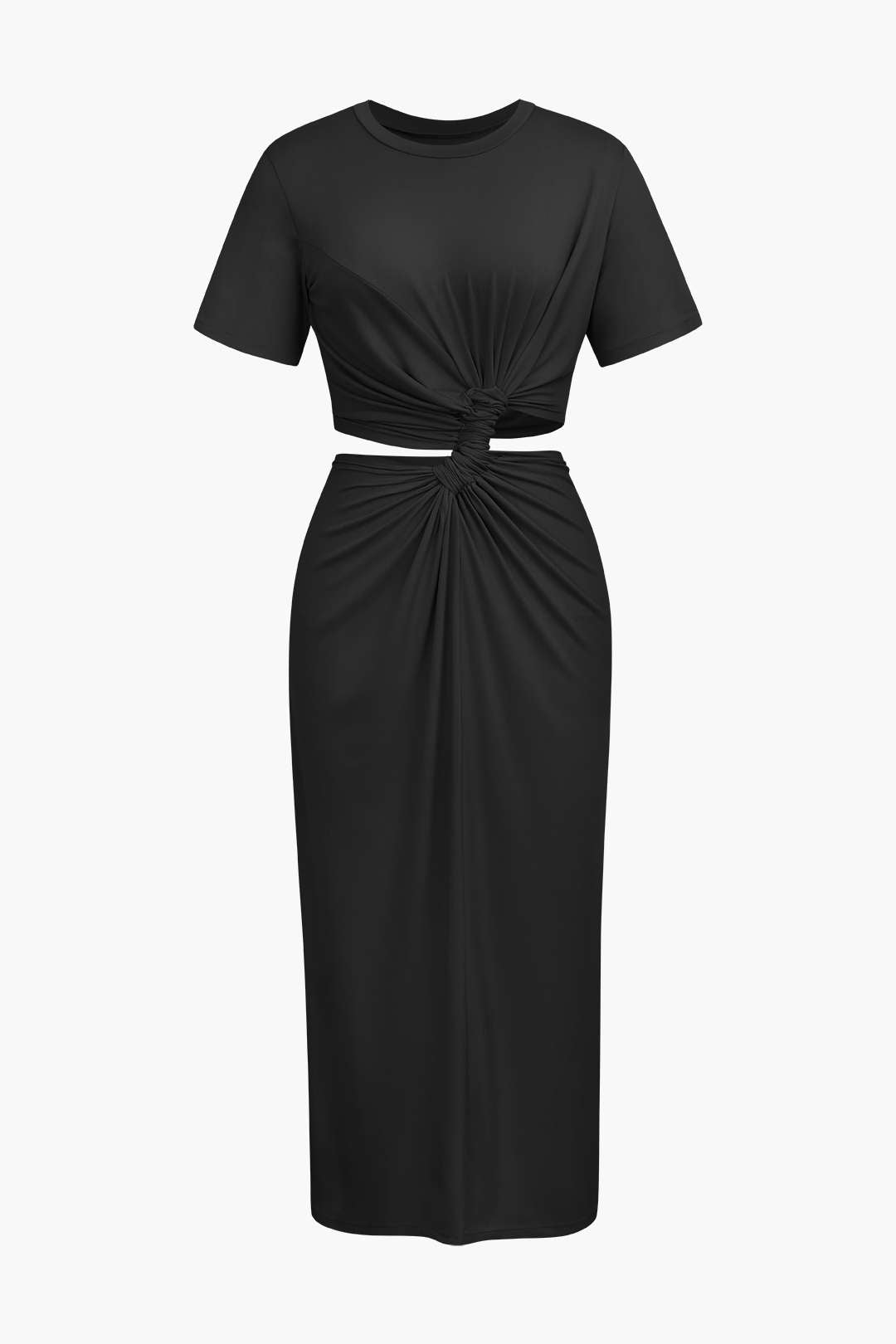 Twist Front Cut Out Midi Dress