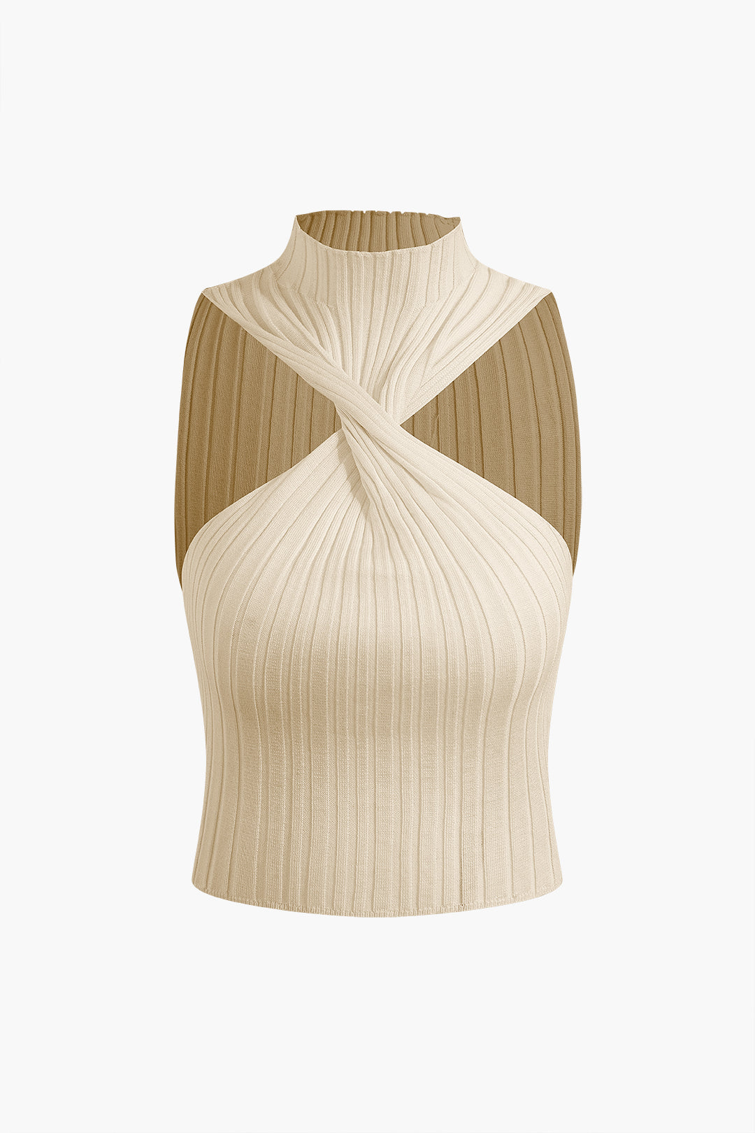 Twist Mock Neck Knit Tank Top