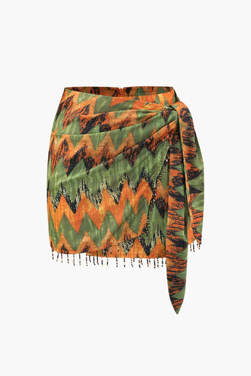 Printed Knot Mini Skirt