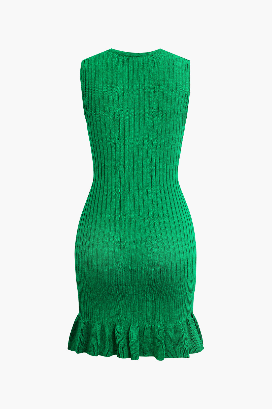 Ruffle Hem Sleeveless Knit Mini Dress