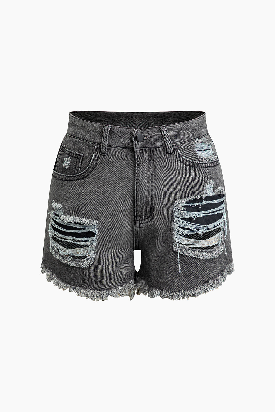 Ripped Frayed Denim Short