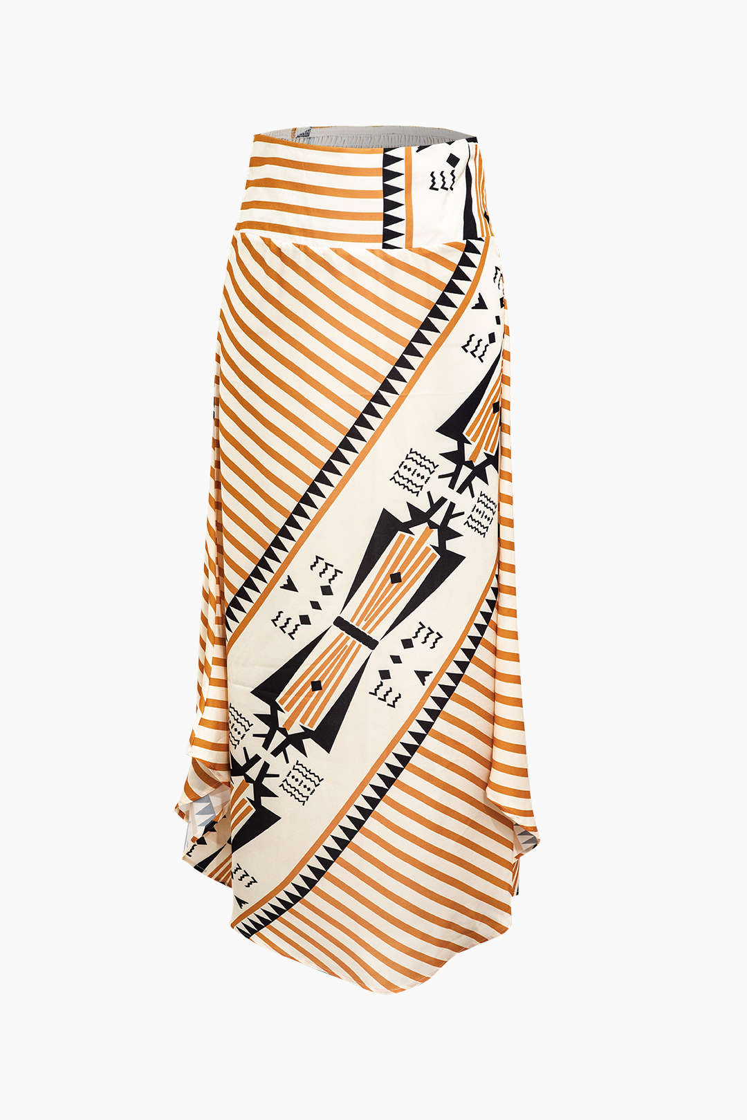 Printed Asymmetric Maxi Skirt