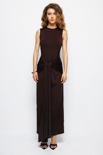 Wrap Tie Sleeveless Maxi Dress