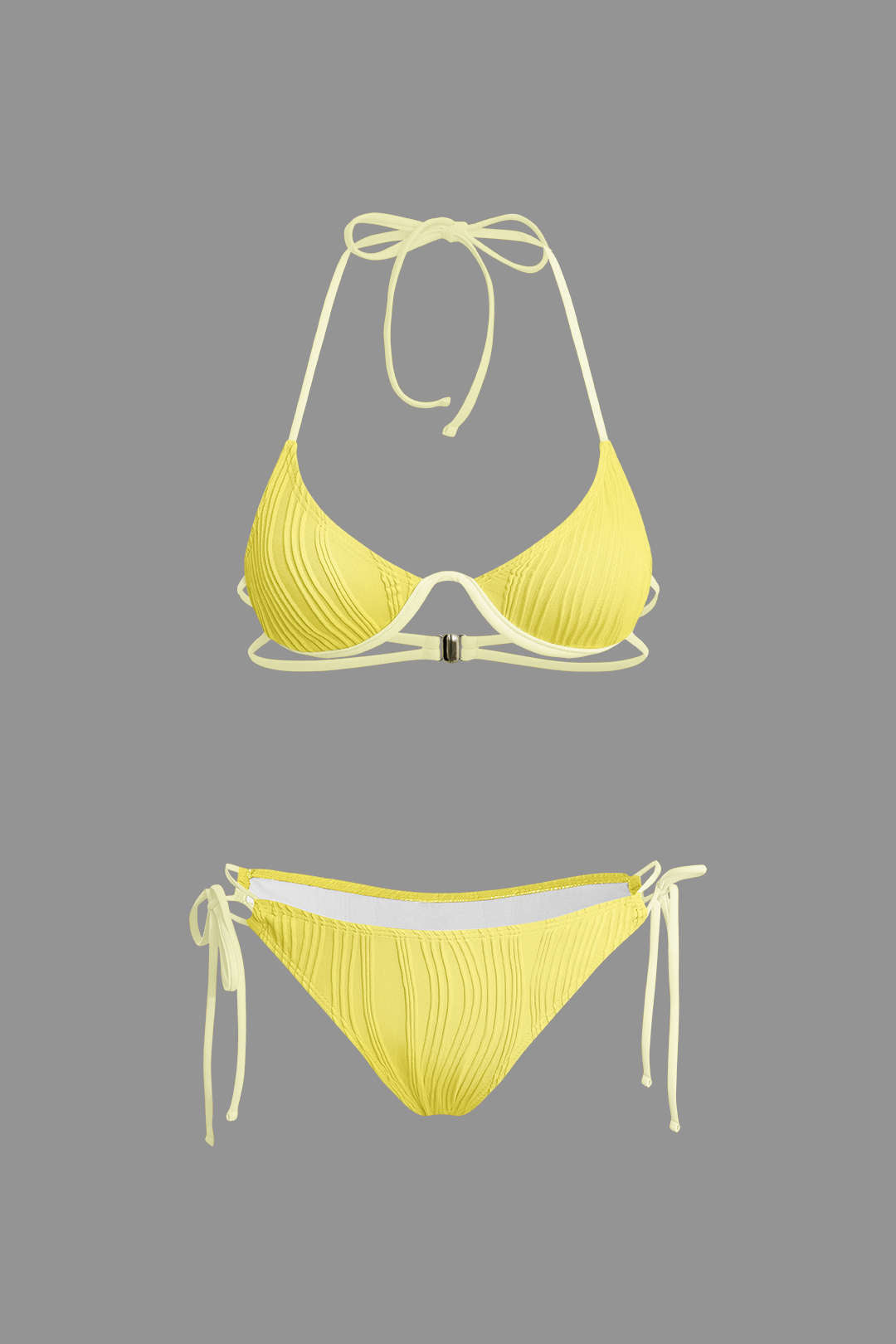 Ruched Tie Halter Bikini Set