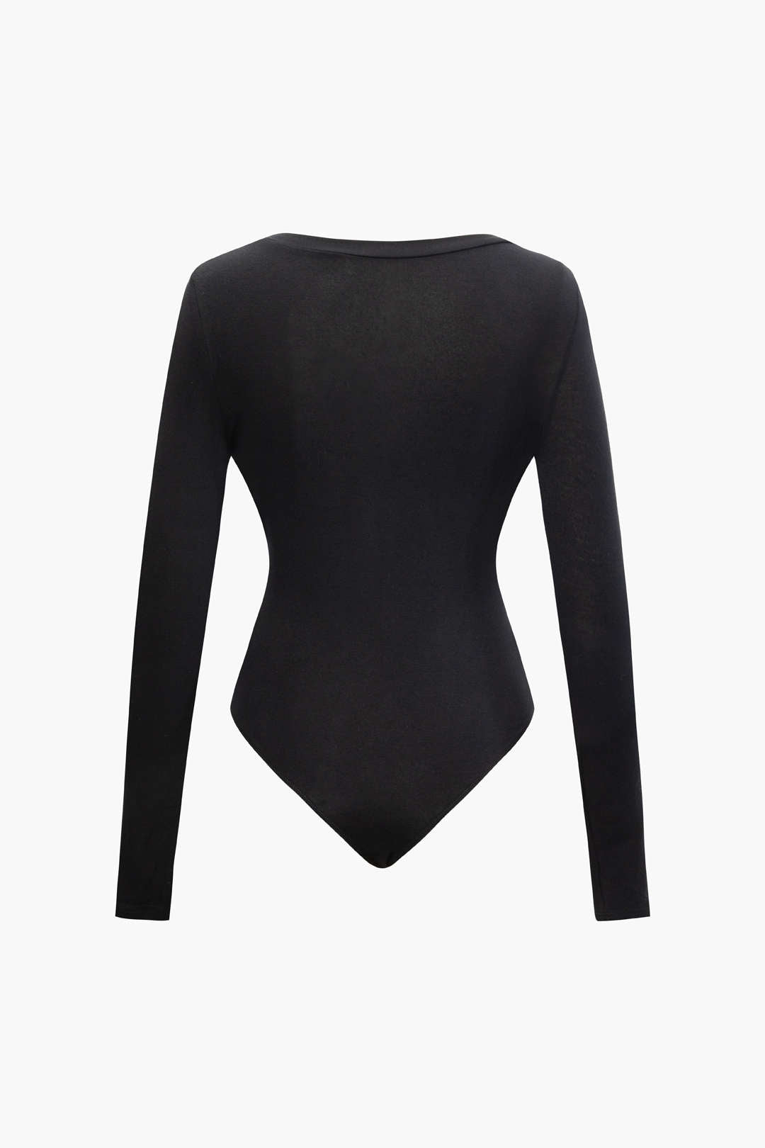 Solid V-neck Long Sleeve Bodysuit